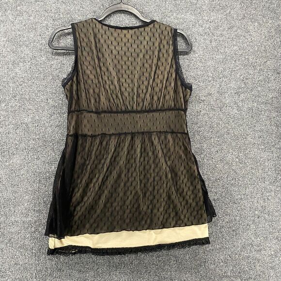 Lily White Blouse Top Womens L Black Mesh V-Neck Y2K Whimsigoth Fairy Grunge 90s - Picture 3 of 8